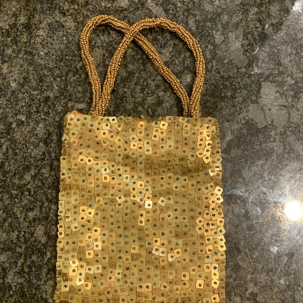 Vintage gold beaded handbag - Picture 2 of 3